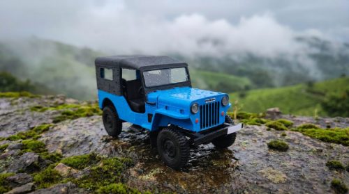 gemini-image-2 photography of ultra realistic macro photo of a 3d printed miniature Mahindra je-0-1